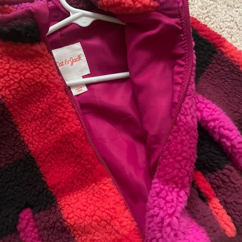 Cat & Jack Vibrant Fleece Jacket in Red and Pink - Picture 2 of 4